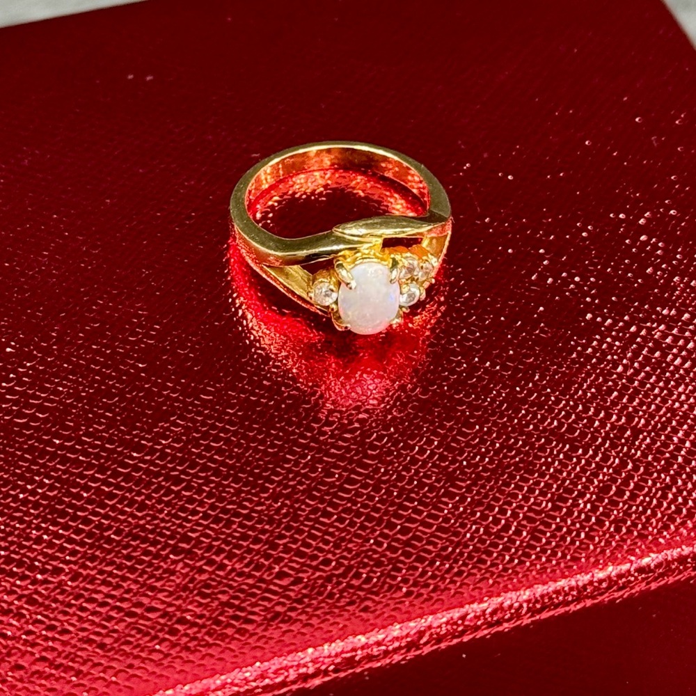 Solid White Opal Ring - image 3